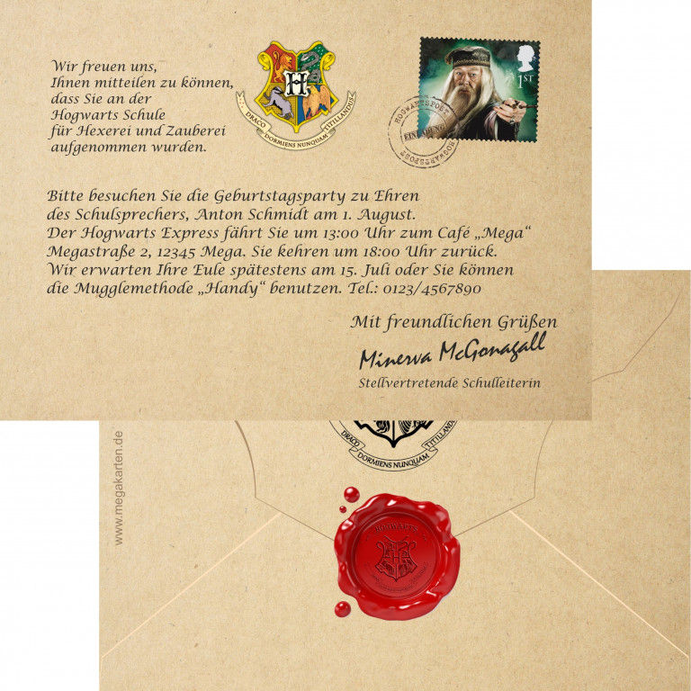 Harry Potter Geburtstagseinladung MEGAKARTEN