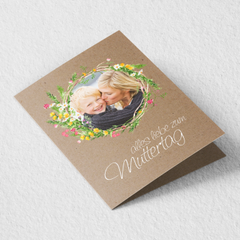 Karte zum Muttertag - Kraftpapier Wild Flowers