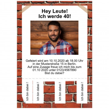 Geburtstagseinladung - Abreißzettel