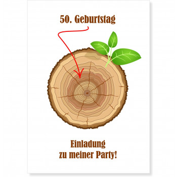 Geburtstagseinladung - Baumringe
