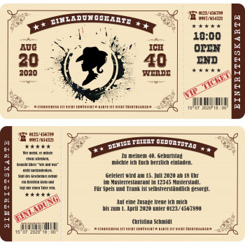 Geburtstagseinladung - Western Cowgirl