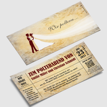 Einladung Polterabend - Vintage Creme