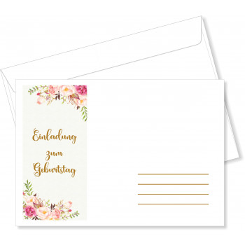 Umschläge Hochzeit - Schöne Pfingstrosen im Vintage Look