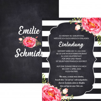Geburtstagseinladung - Blumen Schöne Pfingstrosen