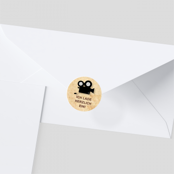 Aufkleber Geburtstag - Kinoticket im Vintage Look