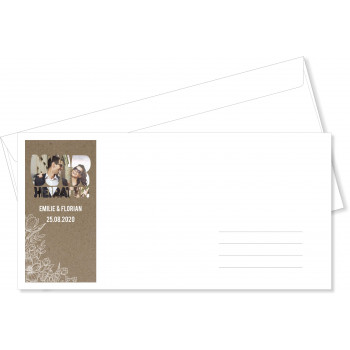 Umschläge Hochzeit - Kraftpapier mit weisser Spitze