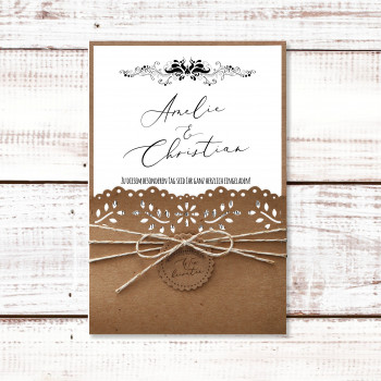 Hochzeitseinladung - Vintage Kraftpapier