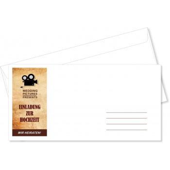 Umschläge Hochzeit - KINOTICKET IM VINTAGE LOOK