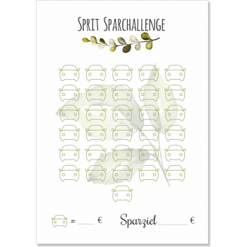 Kleingeld Challenge Karte - Sprit