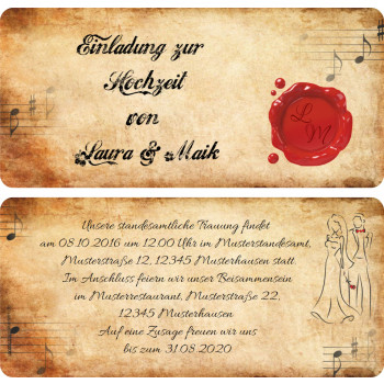 Hochzeitseinladung - Vintage Siegel