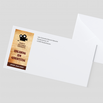 Umschläge Geburtstag - KINOTICKET IM VINTAGE LOOK