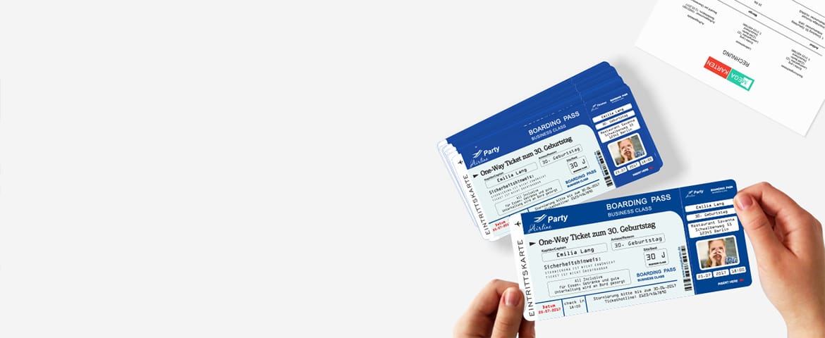 Einladungskarten Flugticket Boarding Pass Geburtstag Ticket