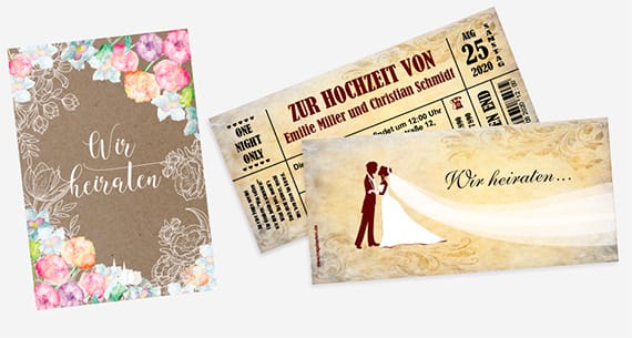 Einladungen zur Hochzeit